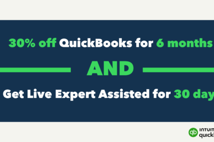 QuickBook's 30% off for 6 months and free expert guidance